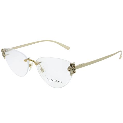 gold versace reading eyeglasses|rimless Versace eyeglasses.